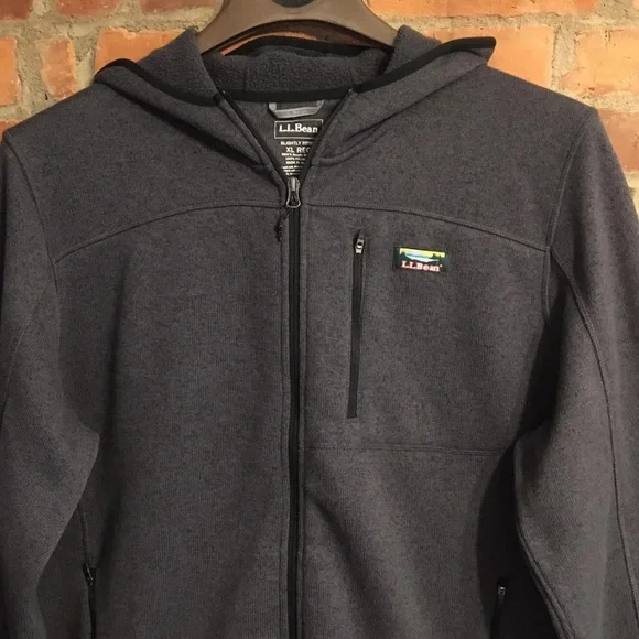 L.L. Bean Gray Hooded Fleece Jacket
